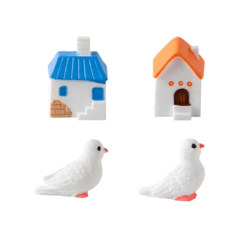 Mini Hars Eiland Duif Villa Huis Kokosnoot Boom Strand Landschap Decoratieve Accessoires Miniatuur Ornamenten Voor Desktop Microlandschap Decor