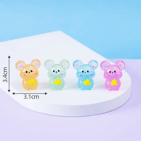 Creative Luminous Chinese Zodiac Animal Figurine Resin Miniature Car Desktop Ornament Cute Home Decor Micro Landscape