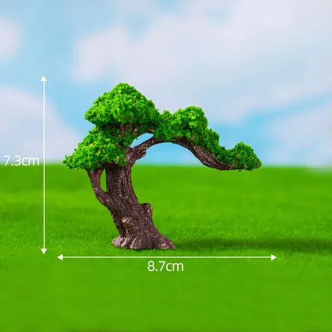 Micro Landscape Miniature Simulation Tree Resin Figurine DIY Moss Gardening Bonsai Craft Plant Ornament Decor