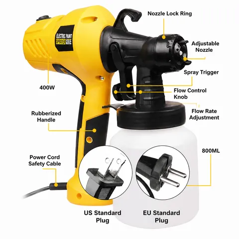 Multifunctional Electric Paint Sprayer Handheld Painting Tool With Adjustable Spray Patterns For Home Improvement