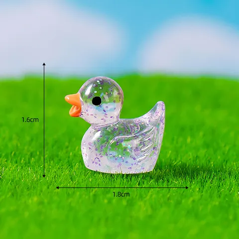 Micro Landschap Miniatuur Hars Glitter Eend Figuur Leuke Cartoon Dier Standbeeld Sprookjestuin Decor DIY Ambacht