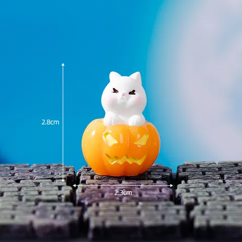 Halloween Mikrolandschaft Harz Ornamente Kürbis Geist Totenkopf Miniatur Figur DIY Kristallkugel Dekor Heim Desktop