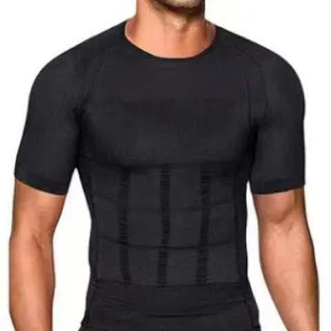 Maglietta Modellante a Compressione da Uomo Controllo Pancia Modellante Torace Snellente Top a Maniche Corte Intimo