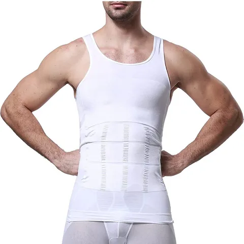 Gilet Amincissant pour Hommes Débardeur de Compression pour Contrôle du Ventre Fitness Entraînement Sous-vêtement de Compression