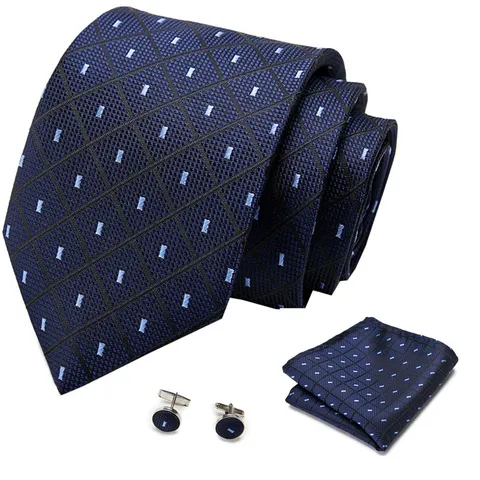 Heren Zakelijk Formele Stropdas Set Rayon Bedrukt Met Pochette En Manchetknopen Voor Bruiloft Feest Kantoor
