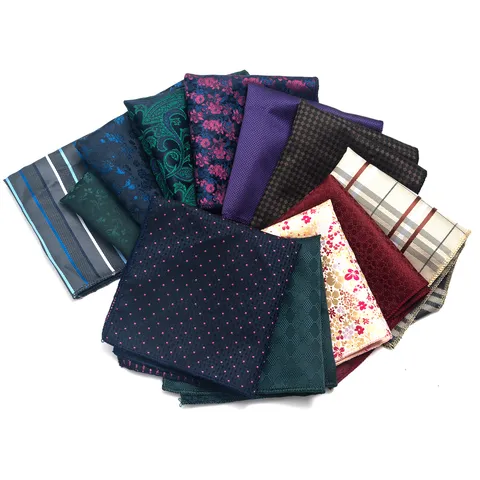 Heren Zakelijk Trouwpak Pochet Jacquard Paisley Gestreepte Ruit Zakdoek Accessoire