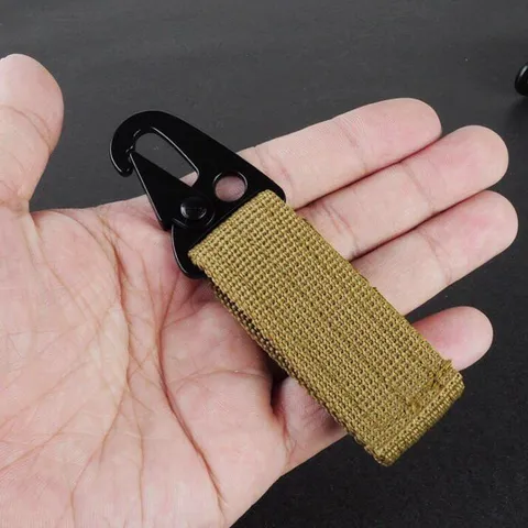 Outdoor Tactical Backpack Hook Zinc Alloy D Ring Carabiner Keychain Nylon Webbing Multi-Function Gear Clip
