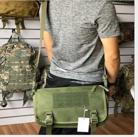 Oxford Cloth Tactical Shoulder Bag Military Messenger Bag Laser Molle Commuter Sling Bag For Men Women Outdoor