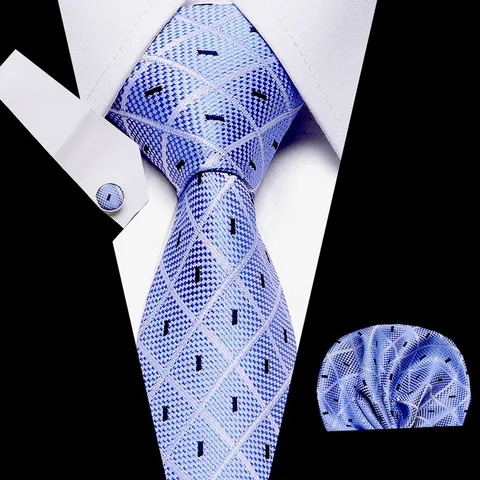 Heren Zakelijk Formele Stropdas Set Rayon Bedrukt Stropdas Met Pocketsquare En Manchetknopen Voor Bruiloft Feest