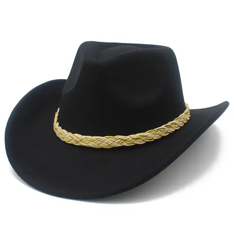 Fashion Western Cowboy Hat For Adult High Quality Wide Brim Outdoor Casual Jazz Hat Cotton Polyester Adventure Fishing Sun Cap