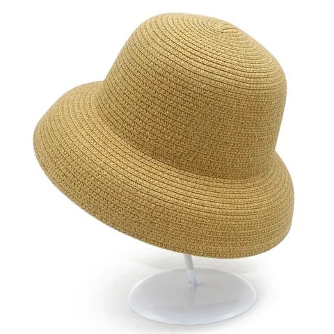 Chapeau de Paille pour Femmes Vintage Français Style Hepburn Chapeau de Soleil Large Bord Vacances de Plage Été Fedora Chapeau Décontracté