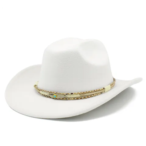 Cappello Fedora a Tesa Larga Vintage Stile Etnico Moda Piuma Turchese Cowboy Cappello Per Uomo Donna Western Jazz Cappello