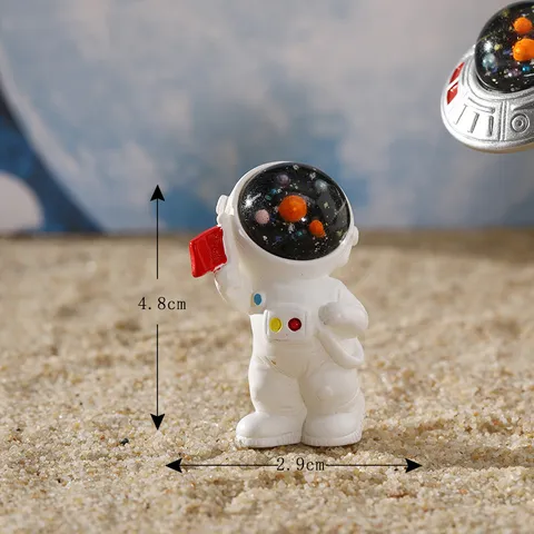 Miniature Astronaut Space Rabbit Resin Figurine Cute Creative Cartoon Desktop Car Decor Micro Landscape Ornament Craft