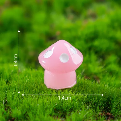Miniature Figurine de Champignon Lumineux en Résine Brille dans le Nuit Petite Plante Mousse Micro-paysage Décoration de Jardin Accessoires DIY