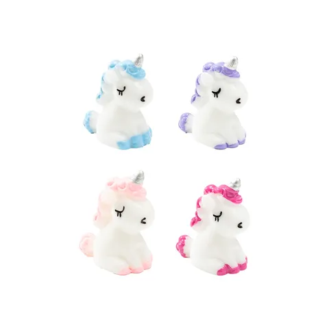 Mini Figurine Licorne en Résine Mignon Cartoon Animal Statue Micro-Paysage Ornement Décor de Bureau Accessoire Jardin