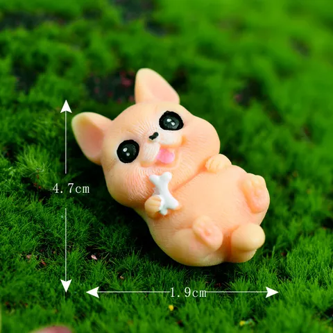 Cute Resin French Bulldog Figurine Miniature Puppy Statue Micro Landscape Dollhouse DIY Decor Car Tabletop Ornament