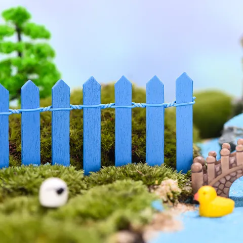 Cerca de Madera en Miniatura Micropaisaje Decoración de Plantas Suculentas Adorno de Jardín de Hadas DIY Cerca de Madera