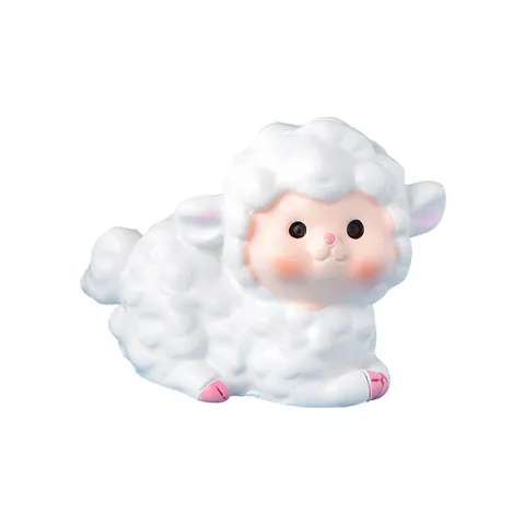 Cute Cartoon Sheep Resin Figurine Micro Landscape Miniature Ornament Desk Decor For Succulent Plants Garden