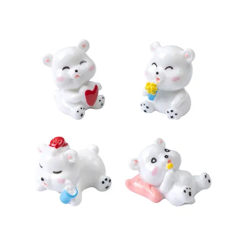 Ornement de Micro-Paysage en Résine Ours Mignon Figurine Animalte Cartoon DIY Bonsaï Décoration de Bureau