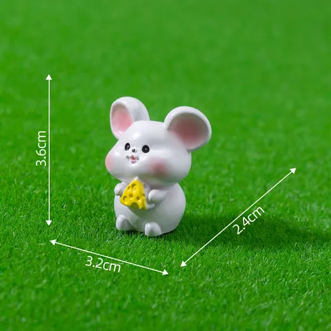 Cute Resin Zodiac Animal Figurines Mini Cartoon Chinese Zodiac Ornaments Desktop Decor Micro Landscape Accessories