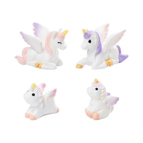 Micro Landscape Resin Unicorn Figurine Cute Animal Fairy Tale Cake Ornament Miniature Desktop Decor Gift