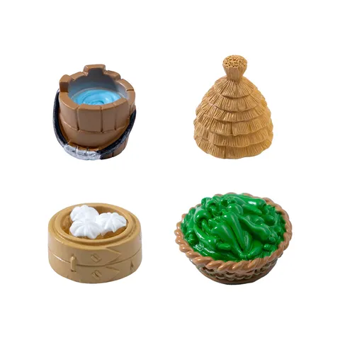 Miniatura de Resina Paisaje Rural Pastoral Artesanía Jarra de Vino Balde Cesta Figurita Micro Paisaje DIY Adornos Escritorio Jardín Decoración