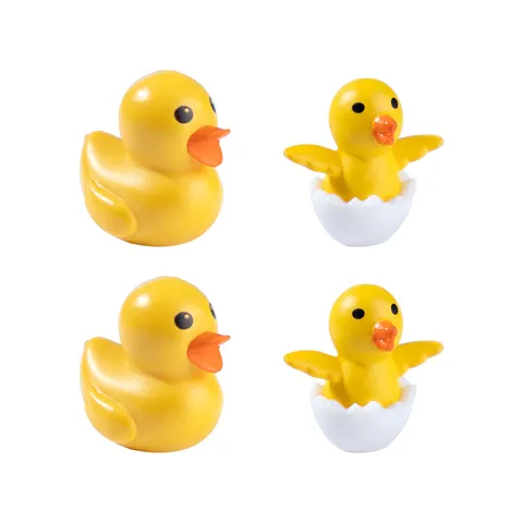 Micro Paysage Figurine De Canard En Résine Mignon Mini Ornement De Canard Jaune Pour Pot De Plante Suculente Décor De Jardin