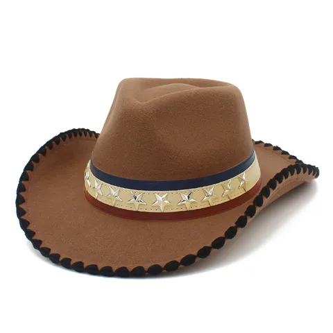 Star Rivet Western Cowboy Hat Independence Day Theme Cotton Blend Sun Protection Fashion Party Hat For Women Men