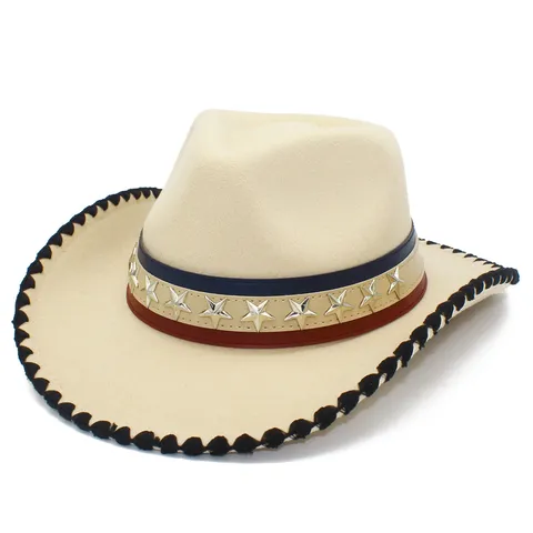 Star Rivet Western Cowboy Hat Independence Day Theme Cotton Blend Sun Protection Fashion Party Hat For Women Men