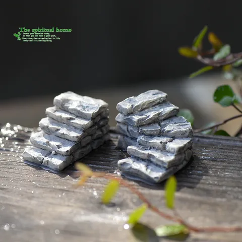 Ornement Miniature de Marches en Pierre en Résine pour Micro-Paysage de Mousse DIY Terrarium Jardin de Fées Figurine Artisanat