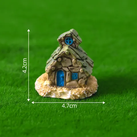 Miniature Maison en Pierre Château Résine Figurine Mousse Micro Paysage Terrarium DIY Succulente Décor