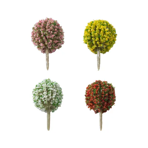 Miniature Artificial Ball Trees For Micro Landscape DIY Fairy Garden Decor Colorful PVC Resin Trees For Succulent Ornaments Accessories