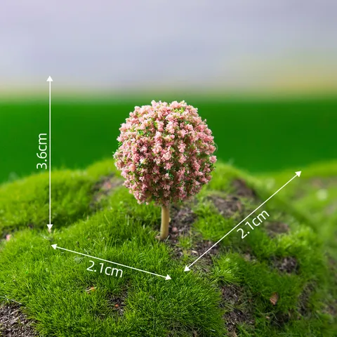 Miniature Artificial Ball Trees For Micro Landscape DIY Fairy Garden Decor Colorful PVC Resin Trees For Succulent Ornaments Accessories