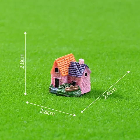 Miniatura de Casa de Campo Europea Villa de Resina Casa en Miniatura para Decoración de Jardín de Micro Paisaje Accesorios de Jardín de Hadas DIY Adornos