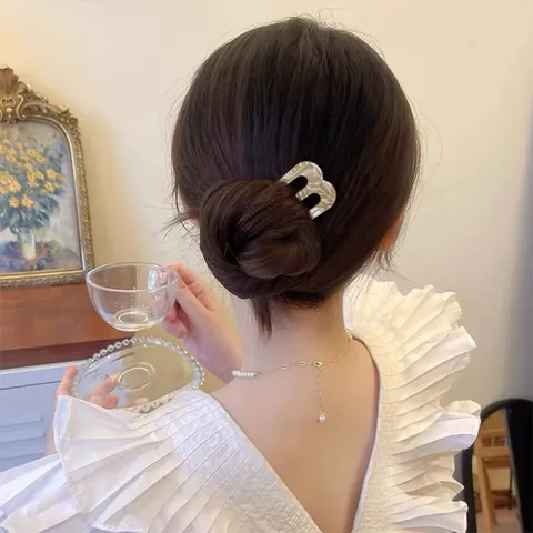 Acetat Dreizack Haarnadel Haarkamm U-Förmige Haargabel Für Damen Neu-Chinesischer Stil Vintage Schildpattmuster Haarschmuck Für Dutt