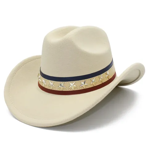 Western Cowboy Hat For Women Men US Independence Day Star Studded Knight Hat Patriotic Costume Party Fedora Hat