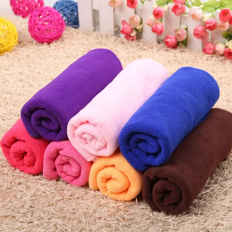 Microfiber Bath Towel Absorbent Quick Drying Soft Plain Color Towel For Home Bathroom