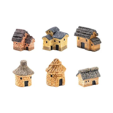 Casa de Resina en Miniatura Adornos de Micropaisaje de Musgo Dibujos Animados Estilo Zakka Manualidades Decoración de Jardín