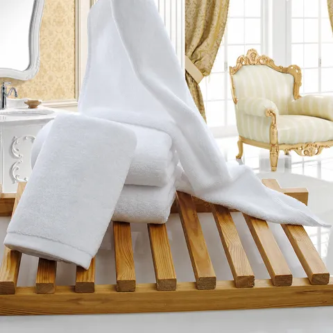 Pure Cotton White Towel Hotel Bathroom Spa Salon Absorbent Soft Face Hand Towel Thickened Plain Weave Terry Towel