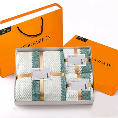 Juego de Toallas de Baño de Forro Polar Coral Súper Absorbente Suaves Con Caja de Regalo Para Boda Hogar