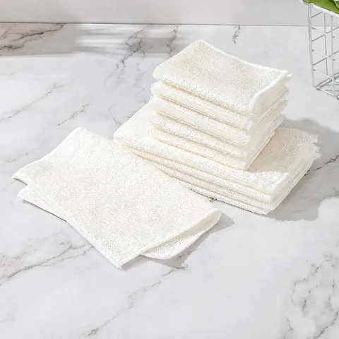 Bamboo Fiber Dishcloth Kitchen Cleaning Cloth Absorbent Quick Drying Wipe For Pot Bowl Household Cleaning Tools