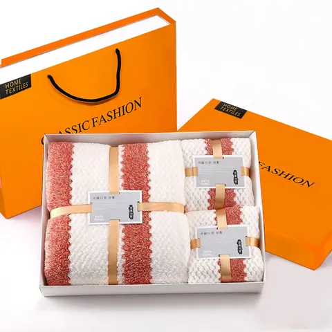 Juego de Toallas de Baño de Forro Polar Coral Súper Absorbente Suaves Con Caja de Regalo Para Boda Hogar