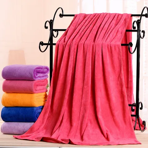 Microfiber Large Bath Towel Thickened Absorbent Soft Spa Salon Bed Sheet Cover Plain Weave Multicolored Home Hotel