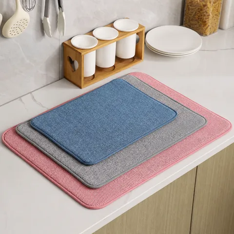 Mikrofaser Abtropfmatte Absorbierendes Küchen Tischset Schnelltrocknend Wärmeisolierend