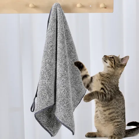 Korallenfleece Haustier Handtuch Saugfähig Schnelltrocknend Badetuch Weicher Bademantel Handschuh Stil Pflege Zubehör für Hunde und Katzen