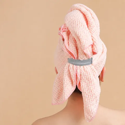 Korallenfleece Haartrocknende Mütze Saugfähig Schnell Trocknend Weich Verdickt Duschhaube Haartrocktuch Für Damen Heim Badezimmer