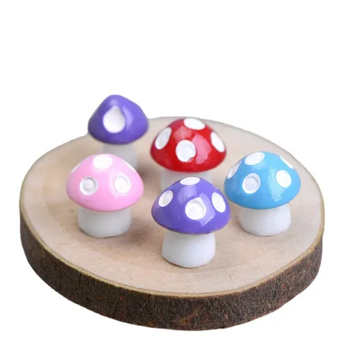 Mini Harz Pilz Figuren Bunte Feengarten Mikrolandschaft DIY Terrarium Ornamente Desktop Auto Dekor Handwerk
