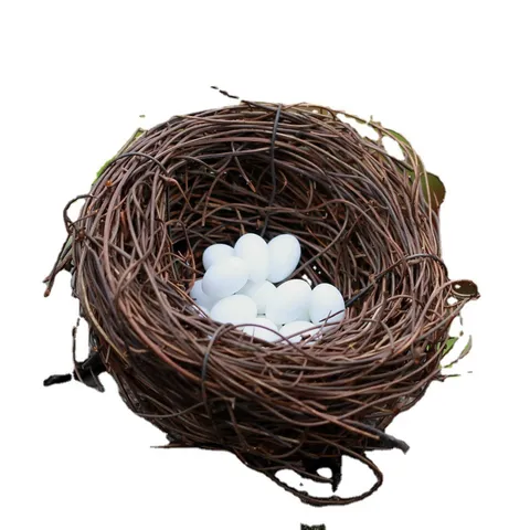 Mini Artificial Bird Nest Resin Figurine Moss Micro Landscape Garden Decor DIY Miniature Craft Ornaments Accessories