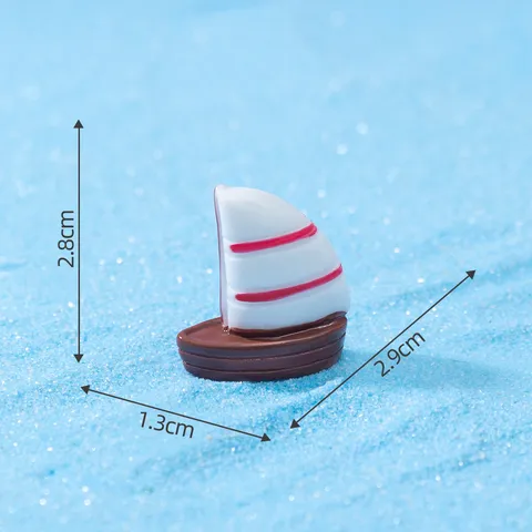 Mediterranean Style Resin Sailboat Miniature Ornament Small Nautical Figurine For Aquarium Succulent Micro Landscape Desktop Decor