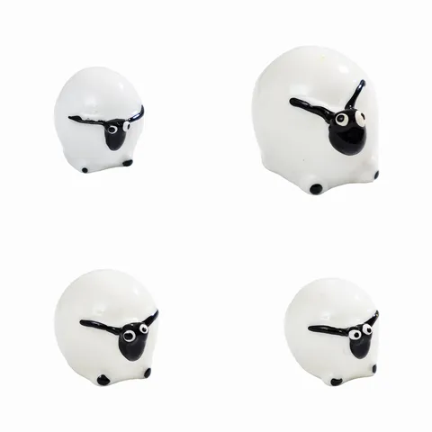 Mini Resin Sheep Figurine Cute Animal Statue Micro Landscape DIY Miniature Ornament For Succulent Planter Desk Decor